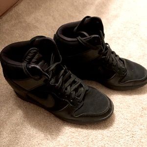 Black Nike Sky Hi Dunk Wedges Sz 8.5